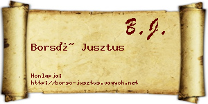 Borsó Jusztus névjegykártya